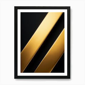 Bright Gold Metallic Border Encompassing A Frame Smooth Texture Contrasts Against Dark Background (1) Art Print