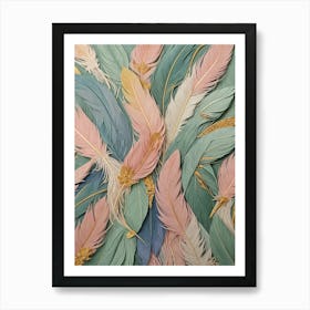 Pastel Feather Pattern 1 Art Print