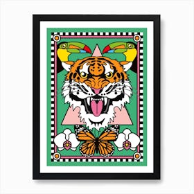Tropical Tiger Year Of The Water Tiger Power Green Art Print