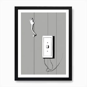 Hand Reaching For A Light Switch Poster