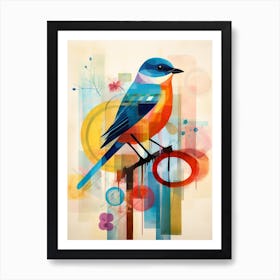 Bird Painting Collage Bluebird 6 Art Print