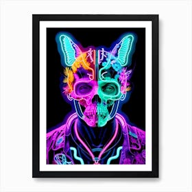 Neon Skull 19 Art Print