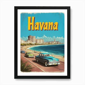 Aihrgdesign A Vintage Travel Poster Of Havana Art Print