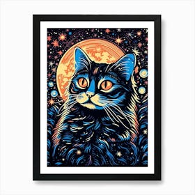 Astral Clawcuture, Psychedelic Cats series Art Print