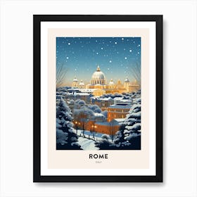 Winter Night  Travel Poster Rome Italy 2 Art Print