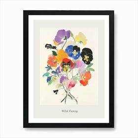 Wild Pansy 1 Collage Flower Bouquet Poster Art Print