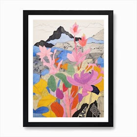 Annapurna Nepal 3 Colourful Mountain Illustration Art Print