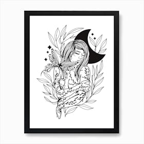 Bathing In Moonlight Art Print