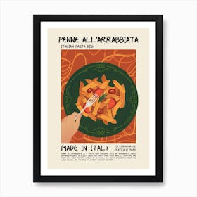 Penne All'Arrabbiata Art Print