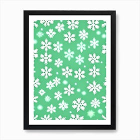 Snowflakes On A Field, Snowflakes, Kids Illustration 2 Art Print