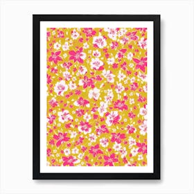 Lily Floral Print Retro Pattern2 Flower Art Print