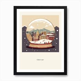 Denver Colorado Snowglobe Poster Art Print