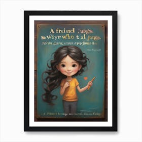 Friend Is A Friend Who Hugs Art Print