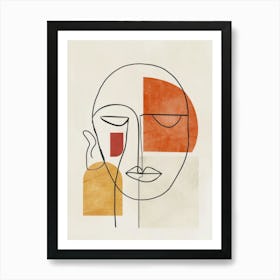 Beyond The Lines A Modern Abstract Face Art Print