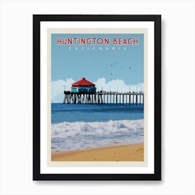 Huntington Beach California Travel Poster Art Print