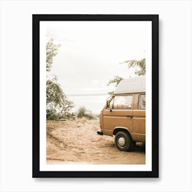 Beige Camper Van Art Print