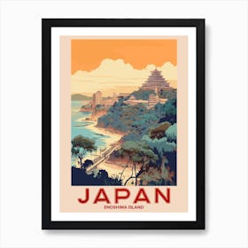 Enoshima Island, Visit Japan Vintage Travel Art 2 Art Print