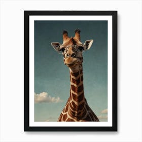 Giraffe With Glasses 1 Art Print