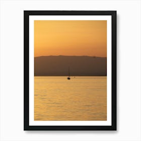 Sailboat At Sunset Art Print