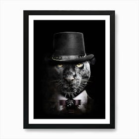 Panther With Top Hat Art Print