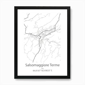 Salsomaggiore Terme,Italy Minimalist Map Art Print