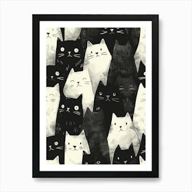 Perfectly Repeatable Artwork With Cute Cat Faces 45 Art Print