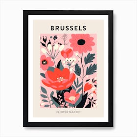 Flower Market Poster Brussels Belgium Art Print