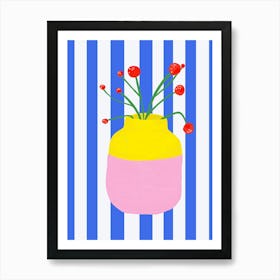 Mio Vaso blue stripes Art Print