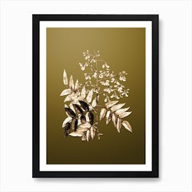 Gold Botanical Japanese Pagoda Tree on Dune Yellow n.3618 Art Print