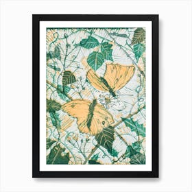 Two Butterflies on a Flower 1 Art Print