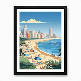 Ipanema Beach, Brazil, Graphic Illustration 3 Art Print