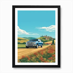 A Ford F 150 In The Tuscany Italy Illustration 3 Art Print