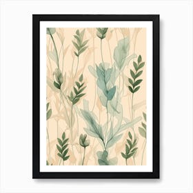 Green Botanic Pattern Art Print