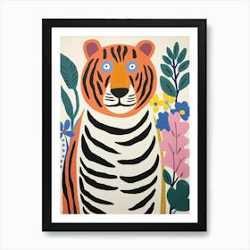 Colourful Kids Animal Art Tiger 4 Art Print