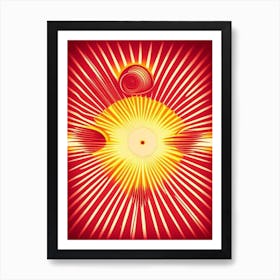 Supernova Red Vintage Sketch Space Art Print