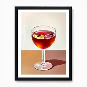 Pinot Noir Rosé Mid Century Cocktail Poster Art Print