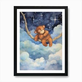 Baby Orangutan 3 Sleeping In The Clouds Art Print