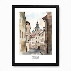Prague Watercolour Travel Poster Art Print