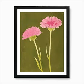 Pink & Green Gaillardia 2 Art Print