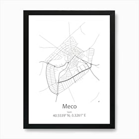 Meco,Spain Minimalist Map Art Print