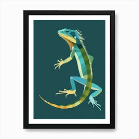 Blue Iguana Modern Illustration 9 Art Print