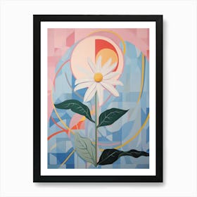 Daisy 5 Hilma Af Klint Inspired Pastel Flower Painting Art Print