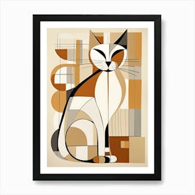 Abstract Cat Art Print