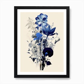Blue Flowers 50 Art Print