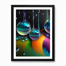 Water Droplets Waterscape Crayon 1 Art Print