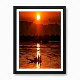 Topshot India Kashmir Economy Fishing Art Print