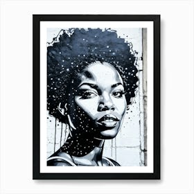 Graffiti Mural Of Beautiful Black Woman 261 Art Print