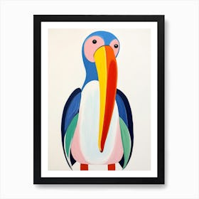 Colourful Kids Animal Art Pelican 4 Art Print