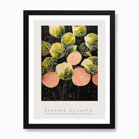 Art Deco Brussel Sprouts Still Life 1 Poster Art Print