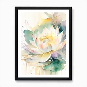 Lotus Flower Pattern Storybook Watercolour 5 Art Print